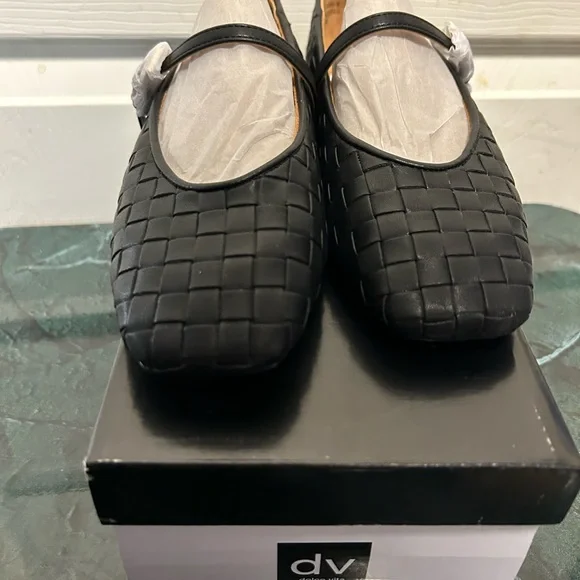DV Dolce Vita Mulaney Mary Jane Black Woven Shoes - Picture 2 of 7
